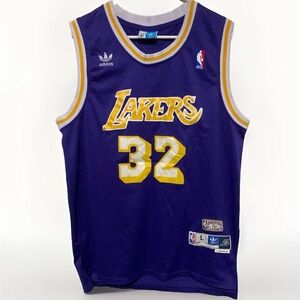 Magic Johnson Los Angeles Lakers Adidas Jersey L +2 Purple NBA Hardwood Classics